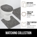 Bath Rug Mat, Thick Soft Absorbent Chenille, Quick Dry Microfiber Mats, Rubber Backing Washable Shower Floor Rugs, US Designed Bathroom Bathmat Home Decor Accessories, 24x17, Grey - Image 9