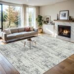 8x10 Area Rugs for Living Room - Washable Rug Modern Abstract Soft Large Neutral Non-Slip Carpet Indoor Floor Stain Resistant Thin Carpets for Bedroom Dining Room Farmhouse Nursery Home Office Grey - Image 2