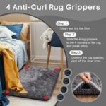 Small Rug Upgrade Non Slip Throw Bedside Area Rugs, Fluffy Soft Grey Mini Bedroom Carpet, Affordable Door Entryway Indoor Inside Front Entrance Dog 2x3 Mat, Home Decor Aesthetic - Image 5