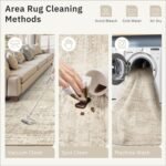 Washable Area Rug 8x10, Large Soft Rugs for Living Room Vintage Beige Carpet 8x10 Area Rugs for Bedroom Dining Room Non-Slip Stain Resistant Under Table Rug - Image 9