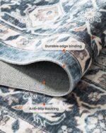 8x10 Washable Area Rug, Low-Profile Large Area Rug with Non-Slip Backing & Durable Edge Binding, Vintage Large Rugs for Living Room, Bedroom, Dining Room - Image 8