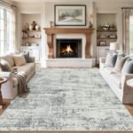 8x10 Area Rugs for Living Room - Washable Rug Modern Abstract Soft Large Neutral Non-Slip Carpet Indoor Floor Stain Resistant Thin Carpets for Bedroom Dining Room Farmhouse Nursery Home Office Grey - Image 5