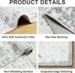 8x10 Area Rugs for Living Room - Washable Rug Modern Abstract Soft Large Neutral Non-Slip Carpet Indoor Floor Stain Resistant Thin Carpets for Bedroom Dining Room Farmhouse Nursery Home Office Grey - Image 4