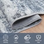 8x10 Area Rugs for Living Room Rug Washable: Abstract Large Rug for Dining Room Bedroom Carpet Non Slip 8 by 10 Indoor Modern Nursery Home Office Blue Grey - Image 9