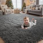 8x10 Area Rugs for Living Room: Ultra Soft Fluffy Shag Grey Rugs for Bedroom, Non-Slip Large Fuzzy Plush Rug Indoor Floor Carpet for Nursery Kids Boys Girls Room, Dorms, Playroom, Modern Home Decor - Image 8