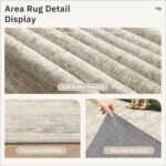 Washable Area Rug 8x10, Large Soft Rugs for Living Room Vintage Beige Carpet 8x10 Area Rugs for Bedroom Dining Room Non-Slip Stain Resistant Under Table Rug - Image 3