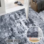 5x7 Area Rug Living Room Rug: Washable Modern Abstract Soft Thin Rug Indoor Floor No Slip Stain Resistant Carpet for Bedroom Dining Room Farmhouse Nursery Home Office - Black - Image 7