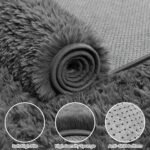 8x10 Area Rugs for Living Room: Ultra Soft Fluffy Shag Grey Rugs for Bedroom, Non-Slip Large Fuzzy Plush Rug Indoor Floor Carpet for Nursery Kids Boys Girls Room, Dorms, Playroom, Modern Home Decor - Image 5