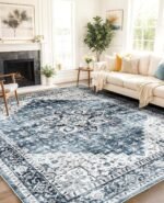 8x10 Washable Area Rug, Low-Profile Large Area Rug with Non-Slip Backing & Durable Edge Binding, Vintage Large Rugs for Living Room, Bedroom, Dining Room - Image 4