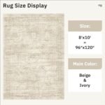Washable Area Rug 8x10, Large Soft Rugs for Living Room Vintage Beige Carpet 8x10 Area Rugs for Bedroom Dining Room Non-Slip Stain Resistant Under Table Rug - Image 5
